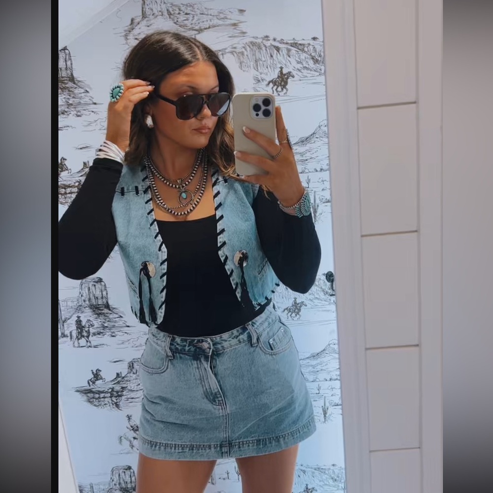 Vintage Western Denim Vest
